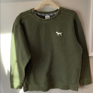 PINK Victoria's Secret Crewneck Sweatshirt in Olive